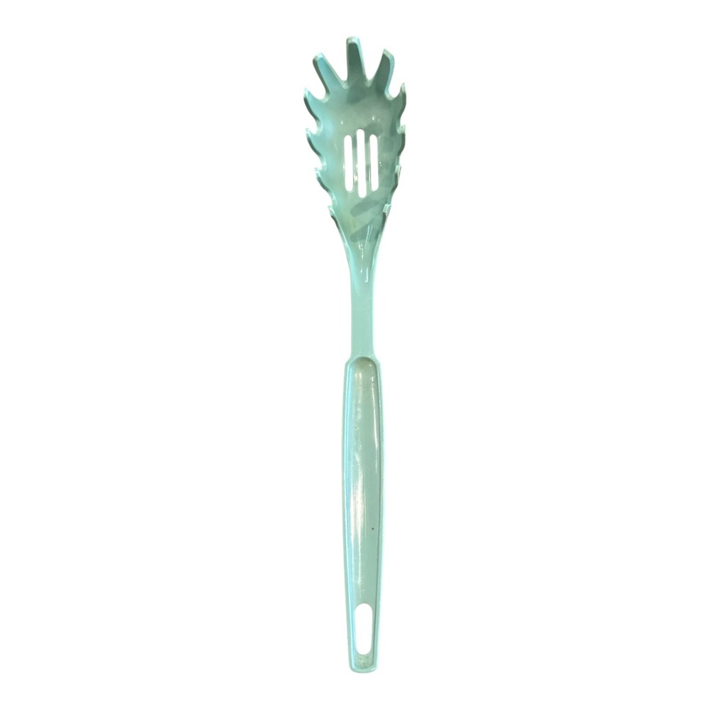 Vintage EKCO USA Aqua Blue Spaghetti Pasta Server‎ Spoon Kitchen Utensil